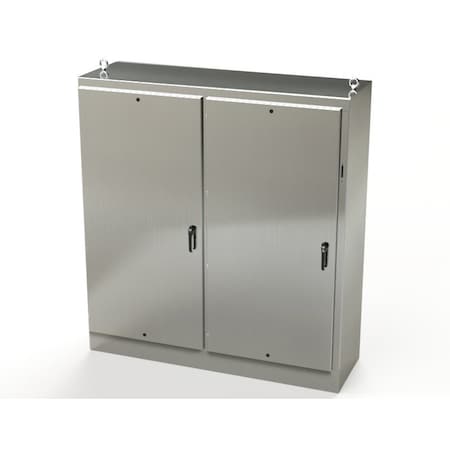 Saginaw Control & Engineering 3 Point Latch with Coinproof/Padlock Handle Electrical Enclosures, 84 in H, 24 in D, 77-3/4 in W SCE-84XM7824SS